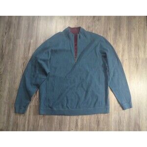 Tommy Bahama Flip Side Twill Reversible Half-Zip Sweatshirt Size XLT BT211442